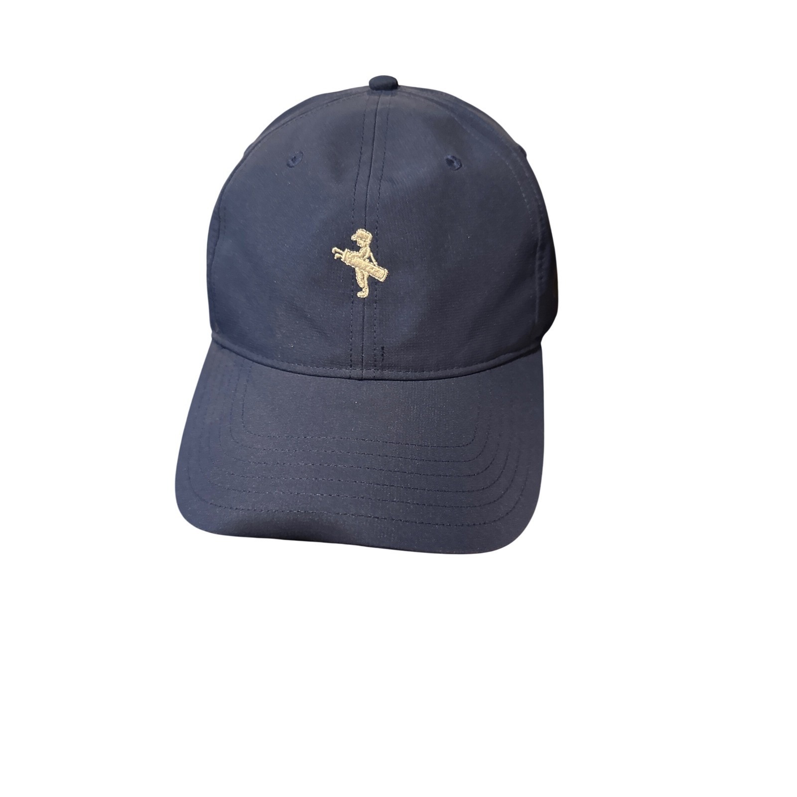 Under Armour Mens Navy Blue Golf Cap Gold Caddy Logo Adjustable Hat